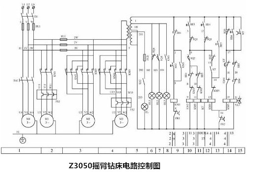 Z3050摇臂钻床电路图